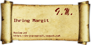 Ihring Margit névjegykártya